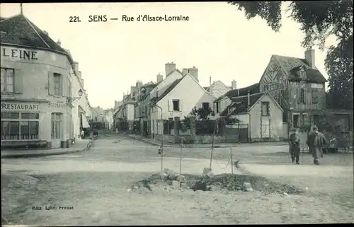Ak Sens Yonne, Rue d´Alsace Lorraine