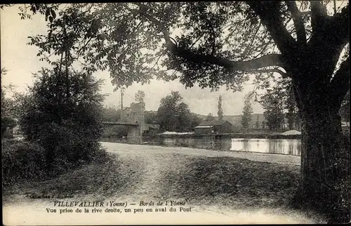 Ak Villevallier Yonne, Bords de l´Yonne