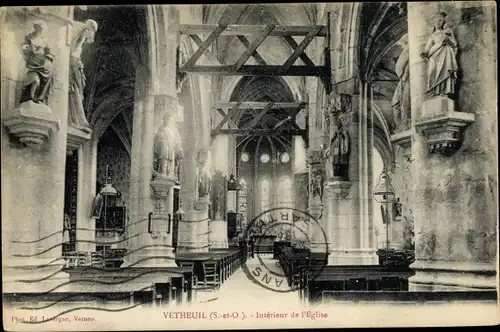 Ak Vétheuil Val-d´Oise, Intérieur de l´Église