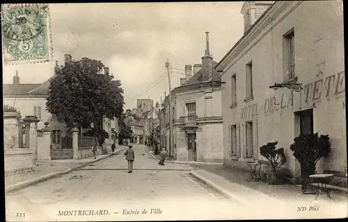 Ak Montrichard Loir et Cher, Entrée de Ville, Hotel de la Tête Noir