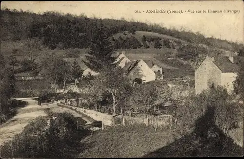 Ak Asnières-sous-Bois Yonne, Vue sur le Hameau d'Avrigny