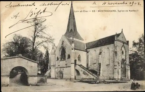 Ak Montrichard Loir et Cher, Église de Nanteuil