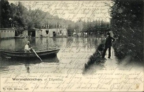 Ak  Wermelskirchen im Bergischen Land, Eifgenthal, Ruderboot