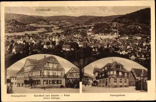 Ak Murrhardt in Württemberg, Gesamtansicht, Gasthof zur Post, Post, Nebengebäude