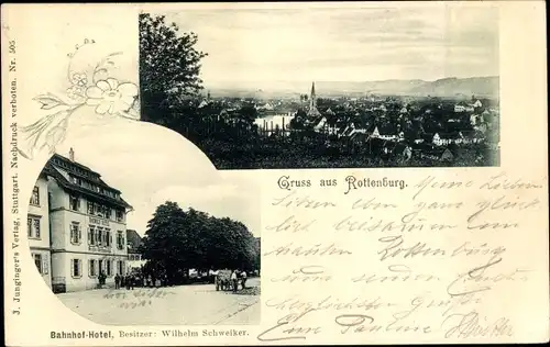 Ak Rottenburg am Neckar, Total, Bahnhof Hotel