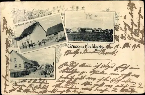Ak Hochberg Traunstein in Oberbayern, Gasthof zum Kreuz, Ort, Straßenpartie