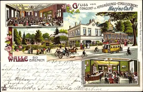 Litho Walle Hansestadt Bremen, Konzert- und Vergnügungs-Etablissement Harjes Cafe