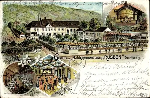 Litho Oberlössnitz Oberlößnitz Radebeul Sachsen, Etablissement zum Russen, Speisesaal
