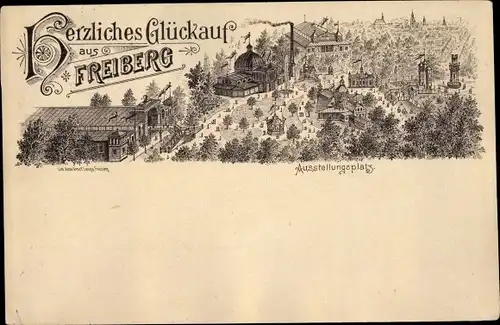 Vorläufer Litho Freiberg in Sachsen, Ausstellungsplatz, Industrieausstellung 1894