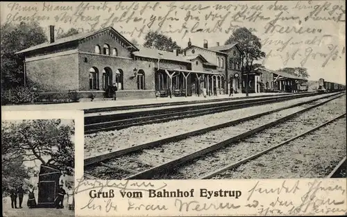 Ak Eystrup in Niedersachsen, Bahnhof, Gleisansicht