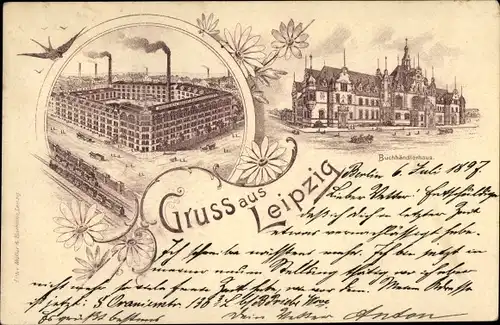 Litho Leipzig in Sachsen, Fabrik, Buchhändlerhaus, Schwalbe