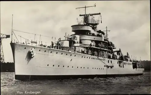 Ak Niederländisches Kriegsschiff, Hr. Ms. Van Kinsbergen