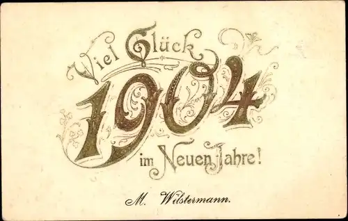 Präge Künstler Ak Glückwunsch Neujahr 1904