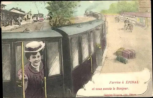 Ak Épinal Lothringen Vosges, La Gare