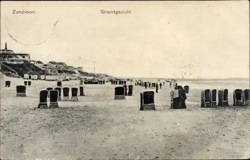 Ak Zandvoort Nordholland Niederlande, Strandgezicht, Strandkörbe