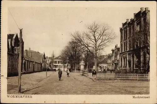 Ak Wormerveer Nordholland Niederlande, Marktstraat