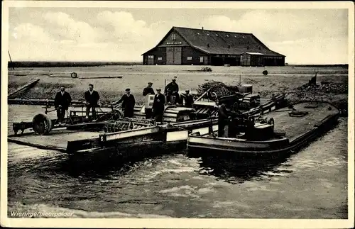 Ak Middenbeemster Midden Beemster Nordholland Niederlande, Wieringermeerpolder, Fähre