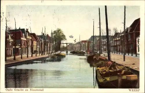 Ak Weesp Nordholland, Oude Gracht en Nieuwstad