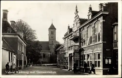 Ak Velsen Nordholland Niederlande, Kerkweg, Gemeentehuis