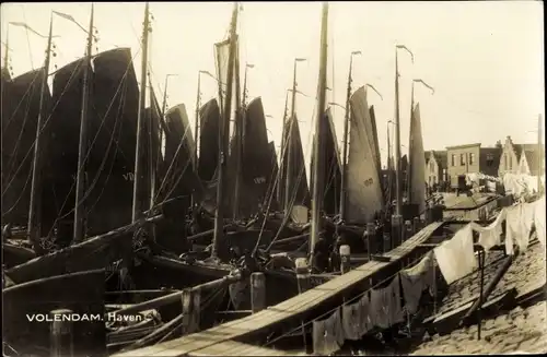 Ak Volendam Nordholland Niederlande, Haven, Segelboote