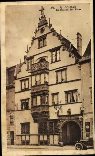 Ak Colmar Kolmar Elsass Haut Rhin, La Maison des Tetes, Kopfhaus