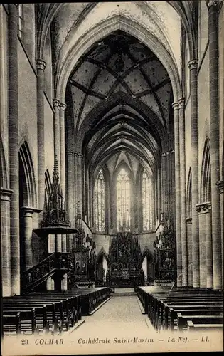 Ak Colmar Kolmar Elsass Haut Rhin, Cathedrale Saint Martin, interieur