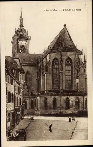 Ak Colmar Kolmar Elsass Haut Rhin, Vue de l'Eglise