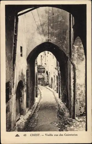 Ak Crest Drome, Vieille rue des Cuireteries