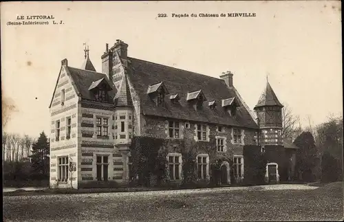 Ak Mirville Seine Maritime, Facade du Château de Mirville