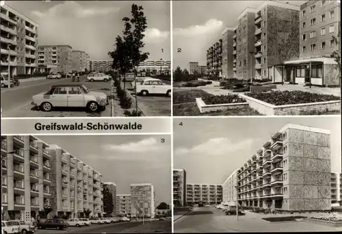 Ak Schönwalde Greifswald, Maxim-Gorki-Straße, Tolstoistraße, Dubnaring, Ludwigsburger Wende