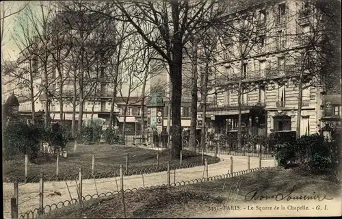 Ak Paris XVII., Le Square de la Chapelle