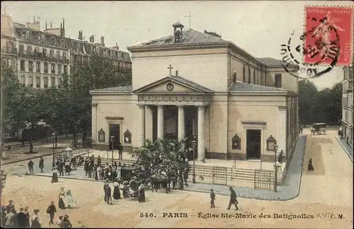 Ak Paris XVII., Eglise Sainte Marie des Batignolles