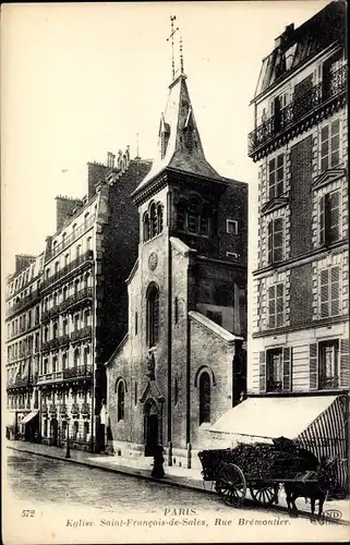 Ak Paris XVII., Eglise Saint Francois de Sales, Rue Bremontier