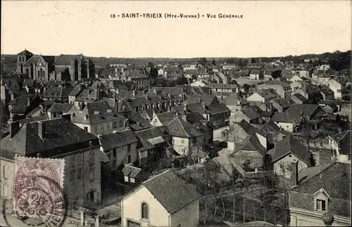 Ak Saint Yrieix Haute Vienne, Vue Generale, Gesamtansicht, Kirche