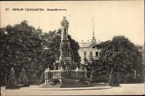 Ak Berlin Tiergarten, Rolandbrunnen