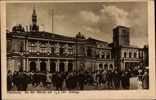 Ak Hamburg Mitte Altstadt, Partie an der Börse zur Mittagszeit