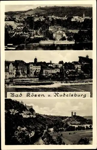 Ak Bad Kösen Naumburg an der Saale, Teilansicht, Rudelsburg