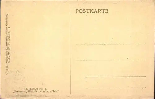 Ak Potsdam in Brandenburg, Sanssouci, neue Kammern und historische Mühle