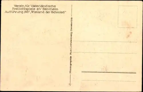 Ak Bad Bentheim Niedersachsen, Verein für Vaterländische Freilichtspiele, Wieland der Schmied