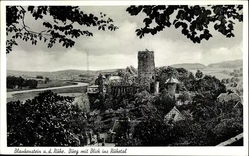 Ak Blankenstein an der Ruhr Hattingen, Burg mit Blick ins Ruhrtal