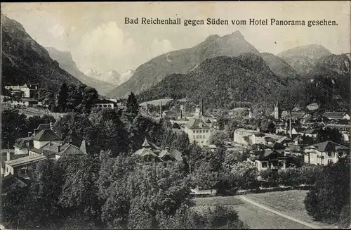 Ak Bad Reichenhall in Oberbayern, gegen Süden vom Hotel Panorama gesehen