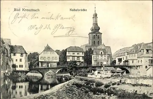 Ak Bad Kreuznach in Rheinland Pfalz, Nahebrücke