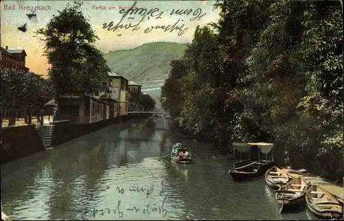 Ak Bad Kreuznach in Rheinland Pfalz, Partie am Kurpark, Ruderboote