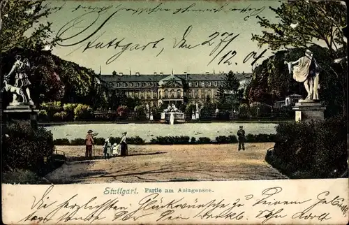 Ak Stuttgart in Württemberg, Partie am Anlagensee