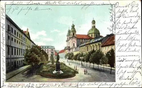 Ak Mannheim in Baden, Schillerplatz mit Jesuitenkirche