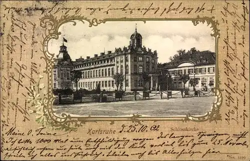 Passepartout Ak Karlsruhe in Baden, Schlosskirche