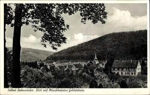 Ak Bodenwerder an der Weser, Blick auf Münchhausens Geburtshaus