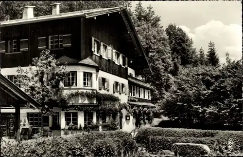 Ak Berchtesgaden in Oberbayern, Gasthaus Kugelmühle an der Almbachklamm, Besitzer St. Pfnür
