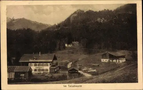 Ak Tatzelwurm Oberaudorf in Oberbayern, Gasthof mit bequemen Aufstieg zum Brünnstein und Traiten