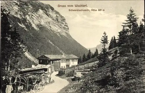 Ak Ramsau im Berchtesgadener Land Oberbayern, Gruss v. Wachterl, Schwarzbachwacht